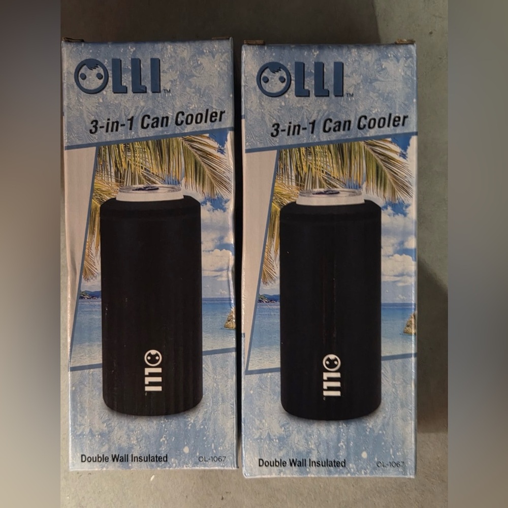 OLLI 3-in-1 Can Cooler – Double Wall Insulated | Black
